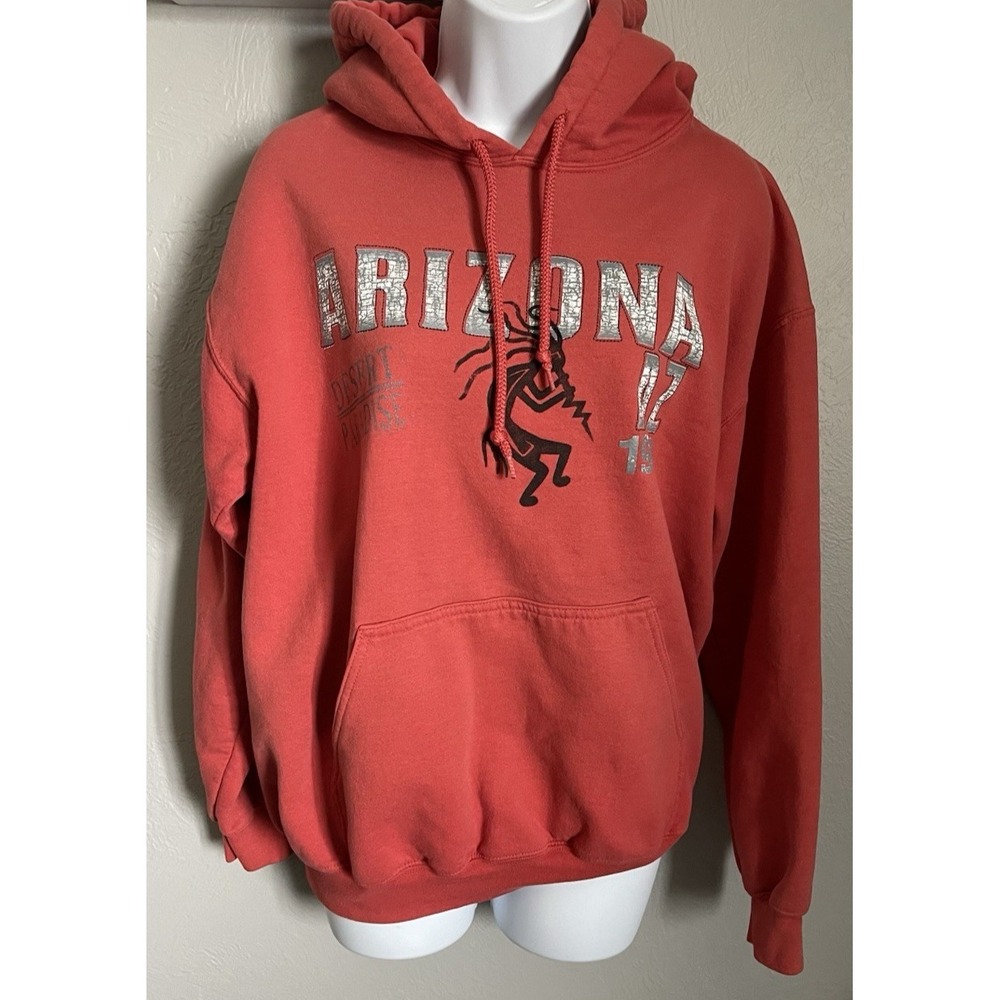 Arizona Hoodie Vintage Womens Medium Coral‎ Desert Paradise 1912 Drawstring Hood